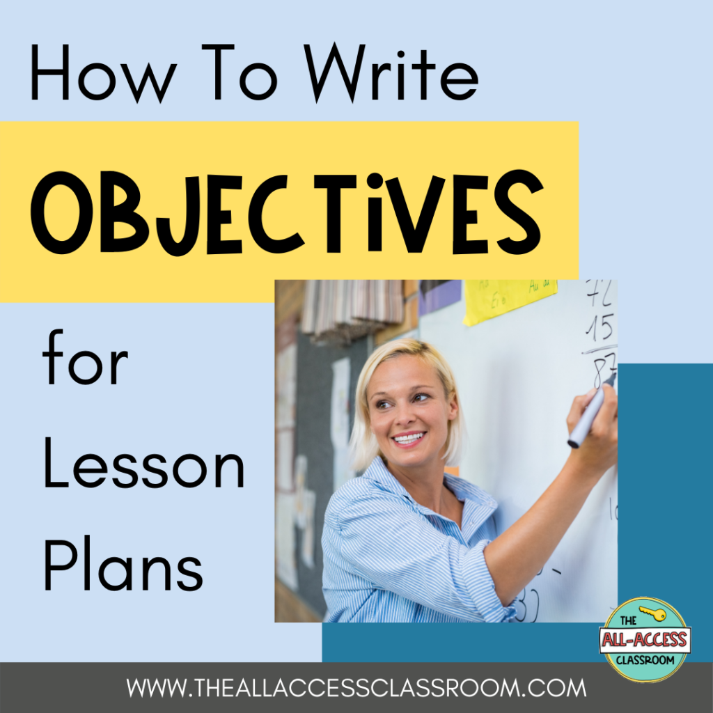 How to write objectives for lesson plans
