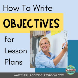 How to write objectives for lesson plans