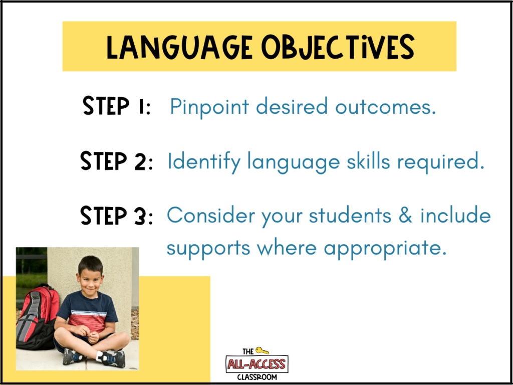 language objectives steps