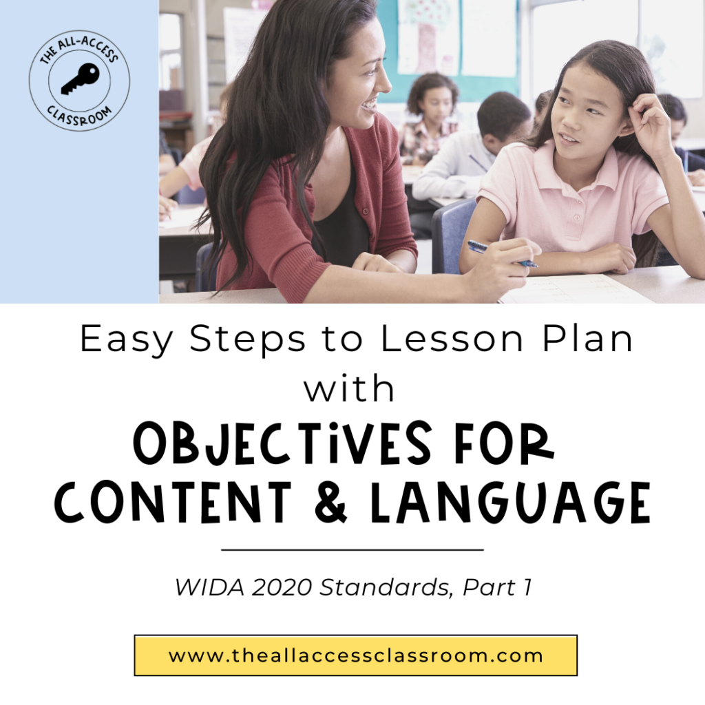lesson plan with objectives for content and language