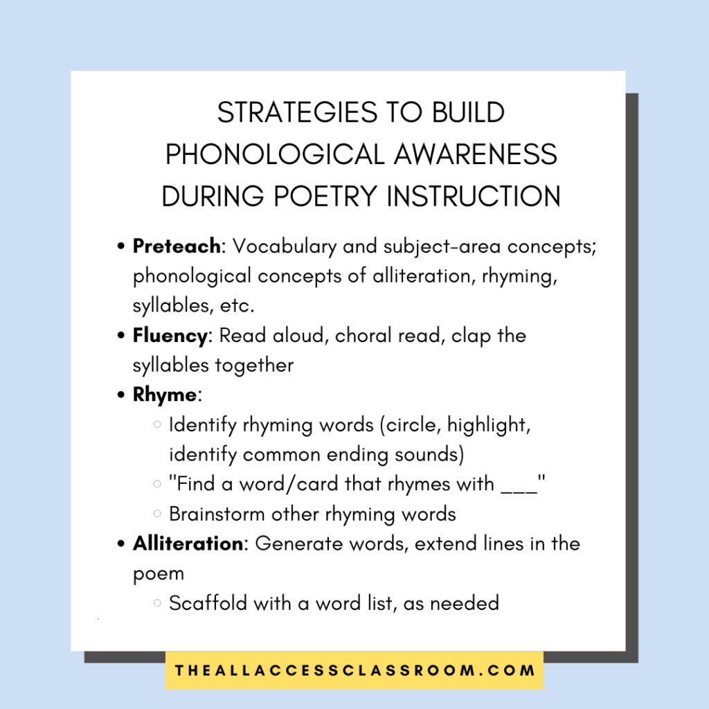 strategies for using rhyming poetry for kids to teach phonemic awareness