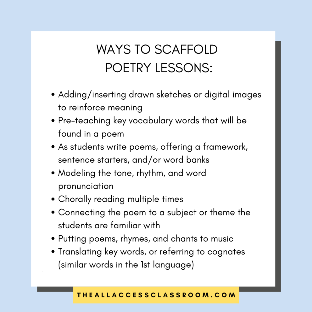 ways to scaffold poetry lessons