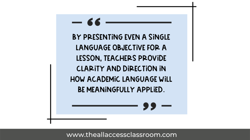 language objectives for lesson planning