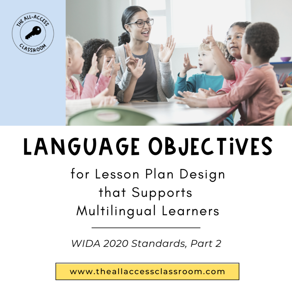 language objectives for lesson plan design