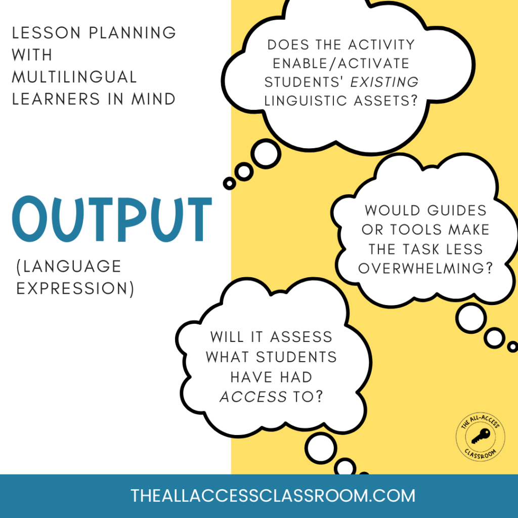 scaffolding definition in education. ways to scaffold student output, and questions to ask when lesson planning