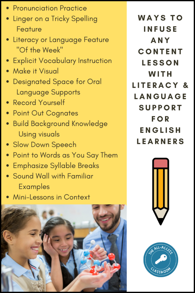 ways to infuse content lessons with literacy skills support